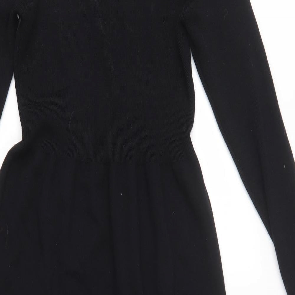 Simclan Womens Black  Wool Pencil Dress  Size 12  Round Neck