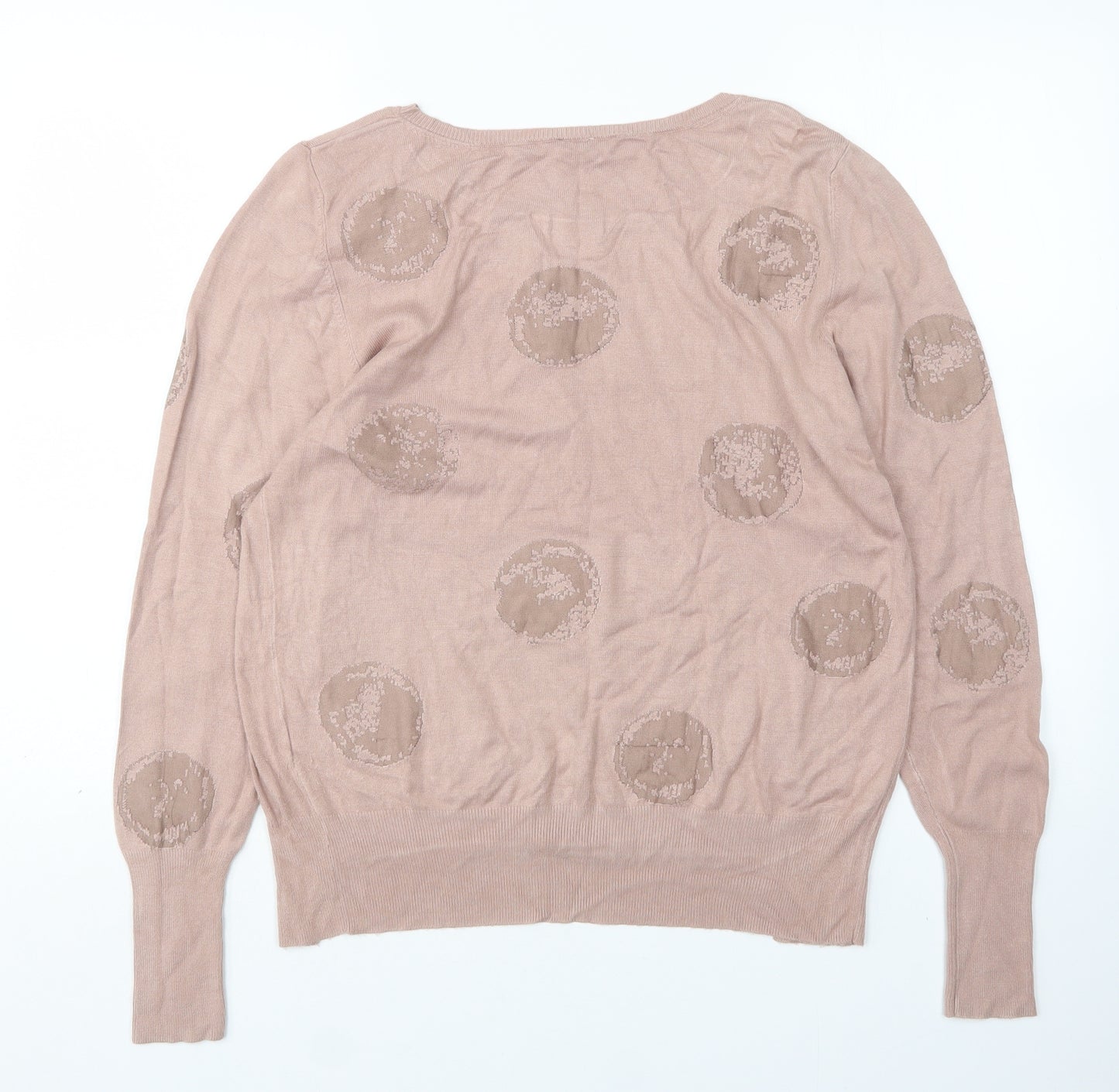 Crea Womens Pink Round Neck  Viscose Pullover Jumper Size 12