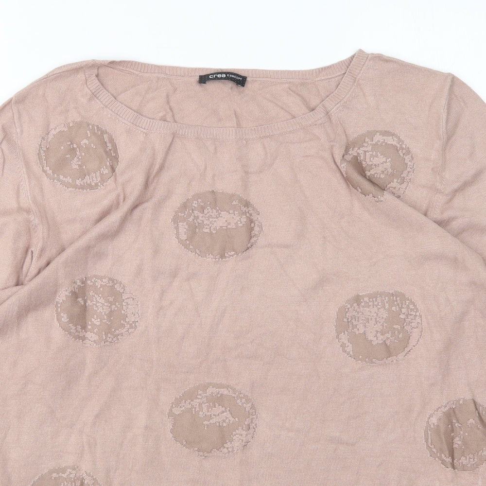 Crea Womens Pink Round Neck  Viscose Pullover Jumper Size 12