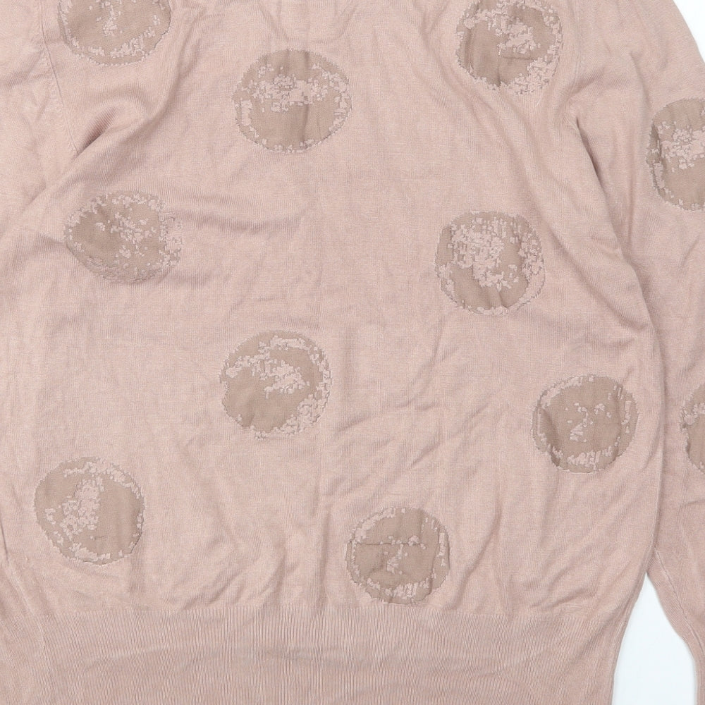 Crea Womens Pink Round Neck  Viscose Pullover Jumper Size 12