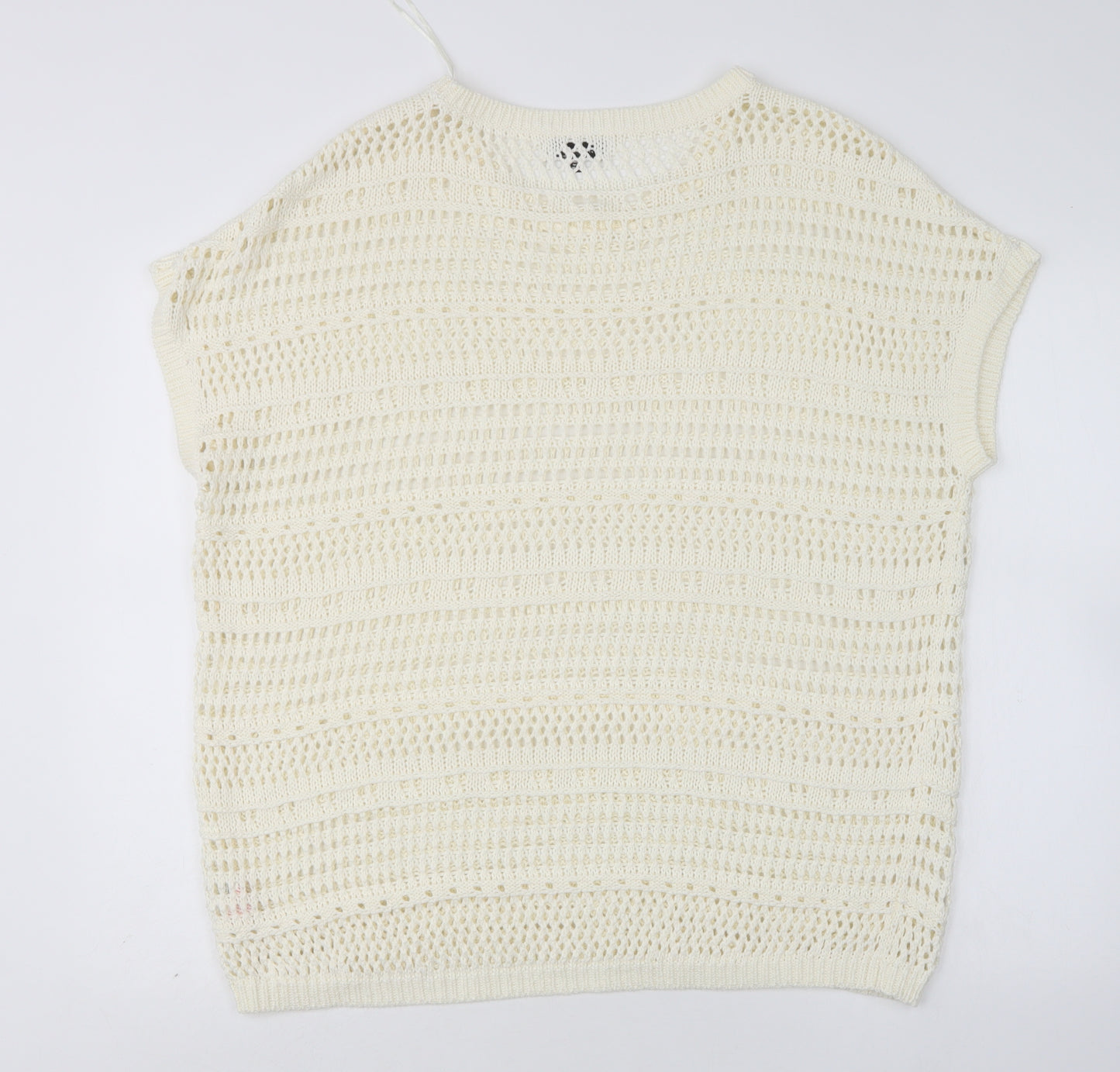 F&F Womens Ivory Round Neck  Acrylic Pullover Jumper Size 16