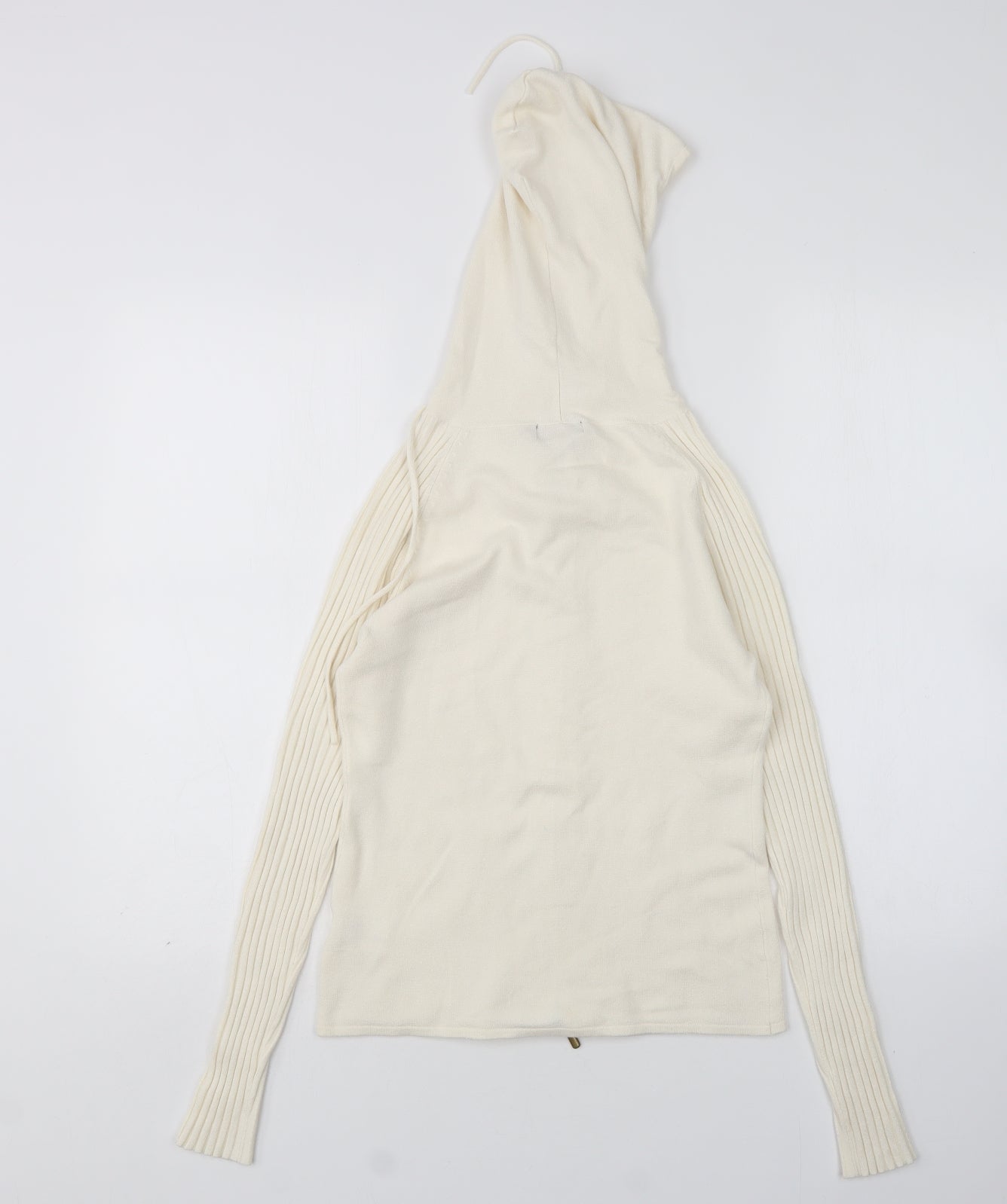 BY.Y Womens Beige  Viscose Full Zip Hoodie Size L