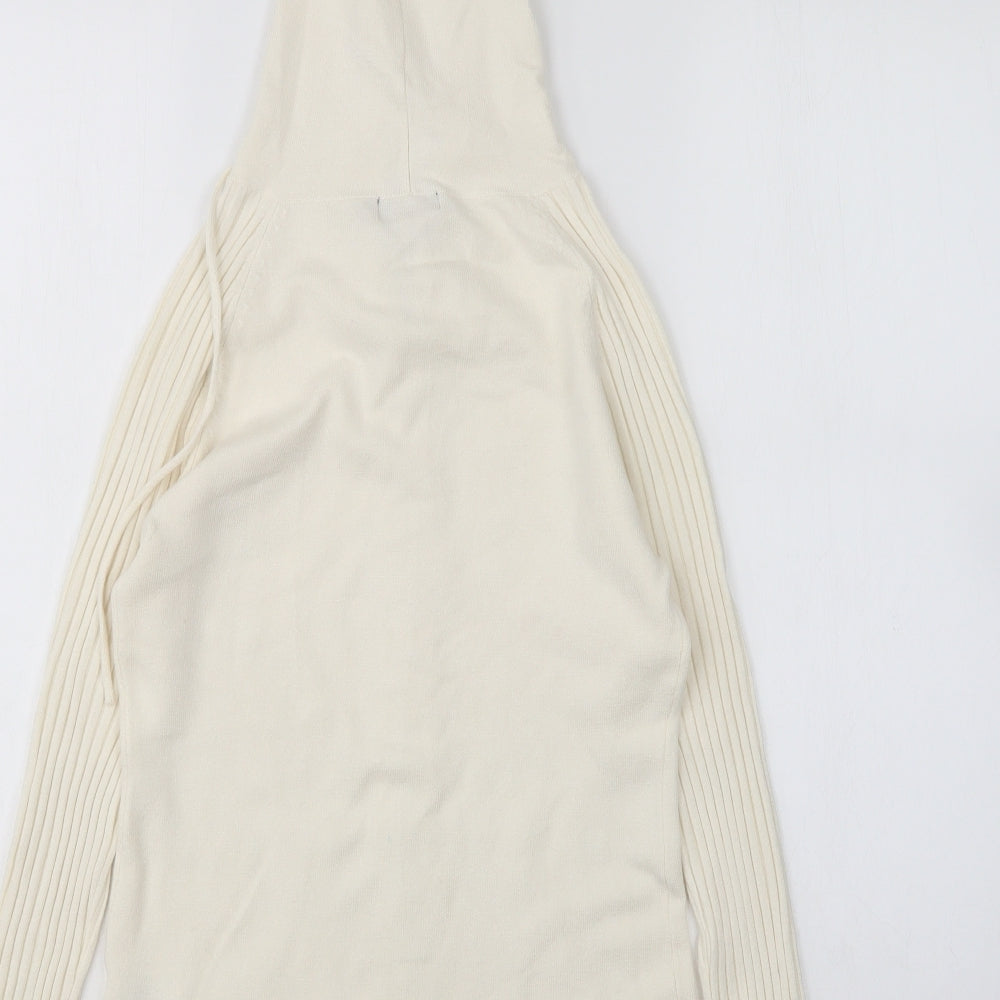 BY.Y Womens Beige  Viscose Full Zip Hoodie Size L