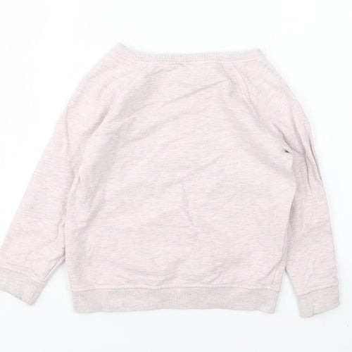 NEXT Girls Pink Round Neck  Cotton Pullover Jumper Size 4 Years