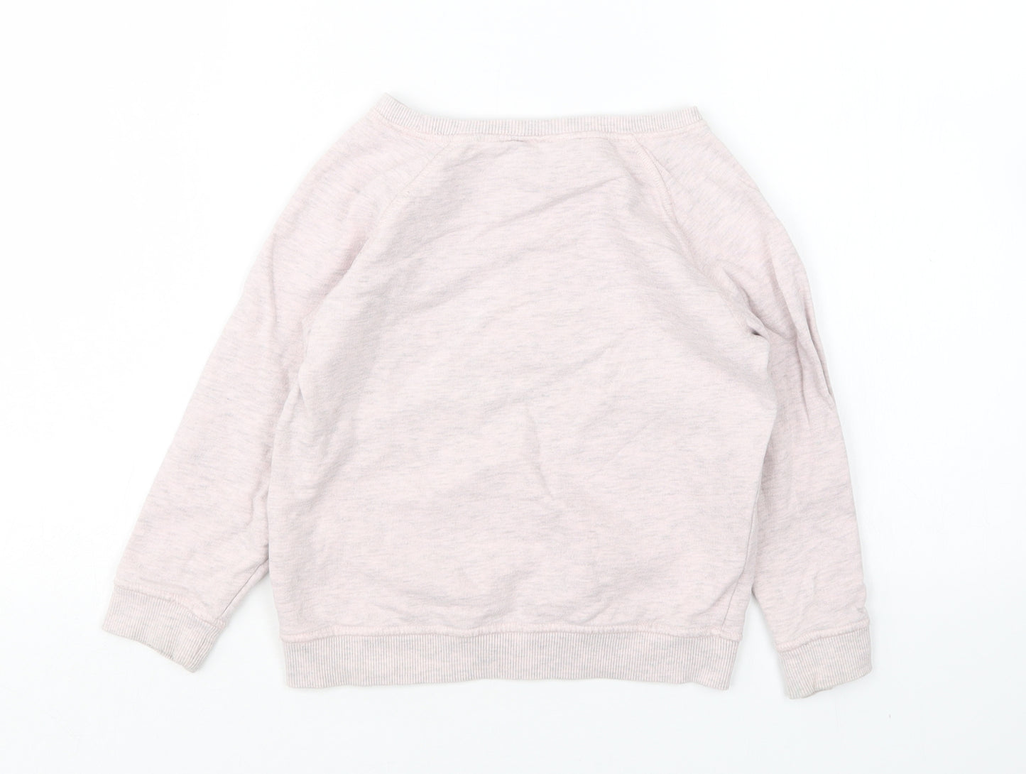 NEXT Girls Pink Round Neck  Cotton Pullover Jumper Size 4 Years