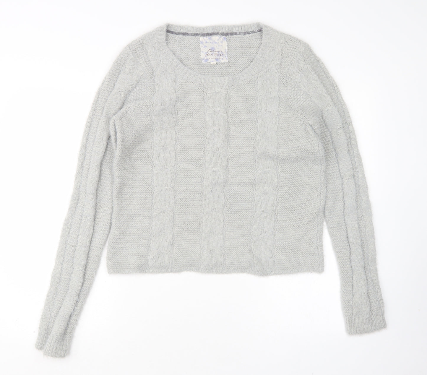 Falmer Heritage  Womens Grey Round Neck  Acrylic Pullover Jumper Size 12