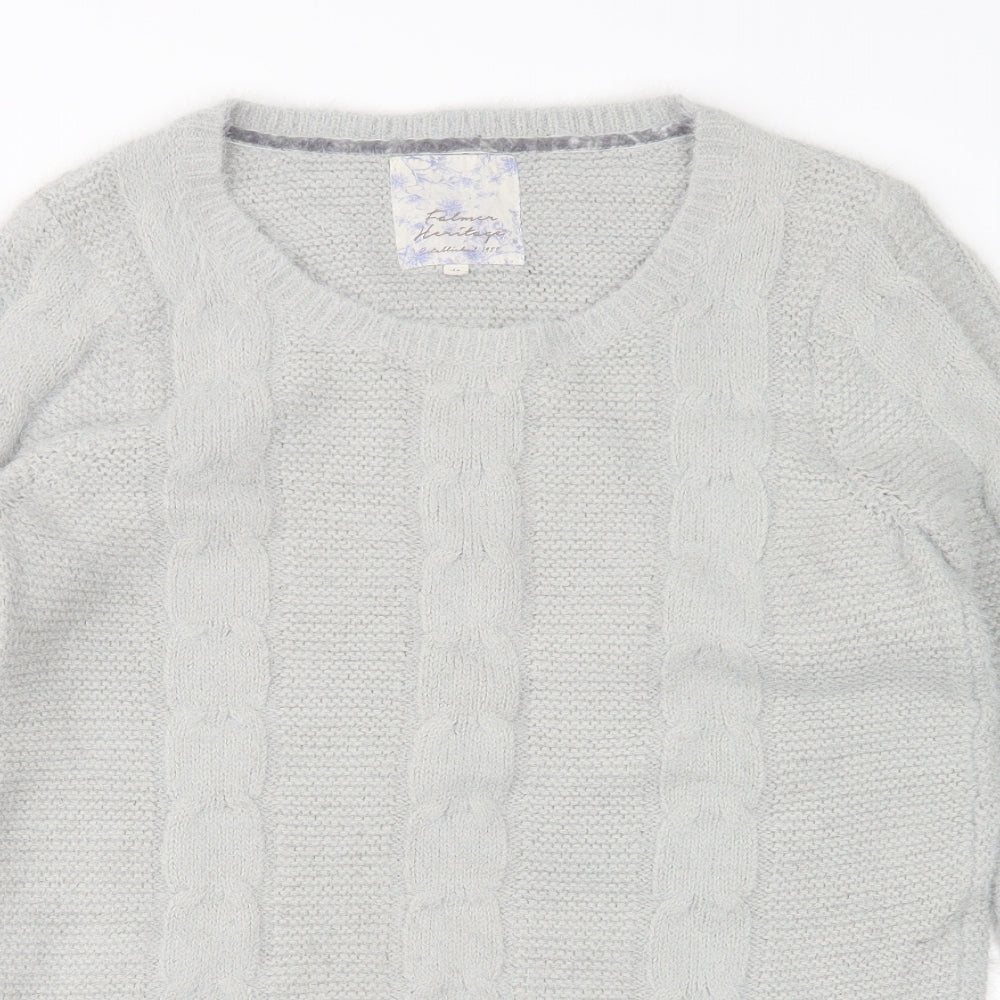 Falmer Heritage  Womens Grey Round Neck  Acrylic Pullover Jumper Size 12