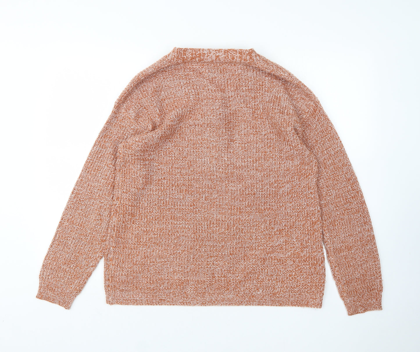 Papaya Womens Brown V-Neck  Acrylic Pullover Jumper Size L