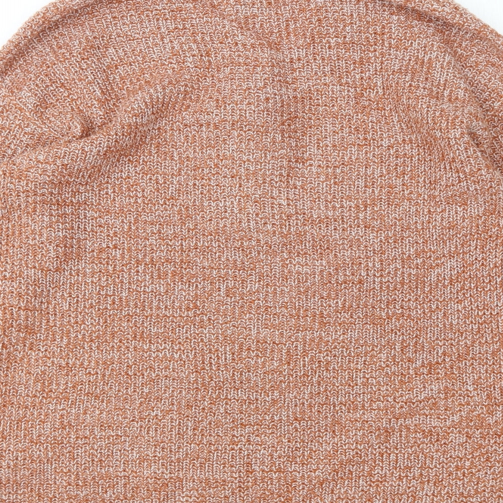 Papaya Womens Brown V-Neck  Acrylic Pullover Jumper Size L