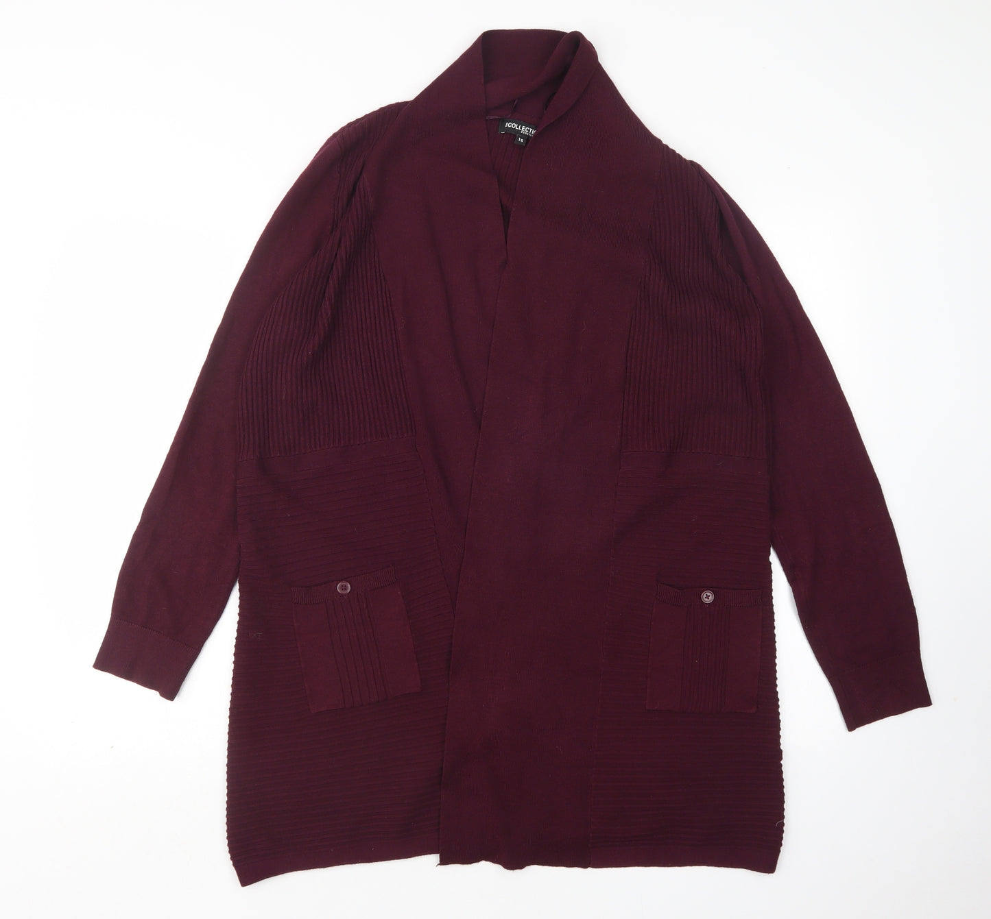Debenhams Womens Purple V-Neck  Viscose Cardigan Jumper Size 16