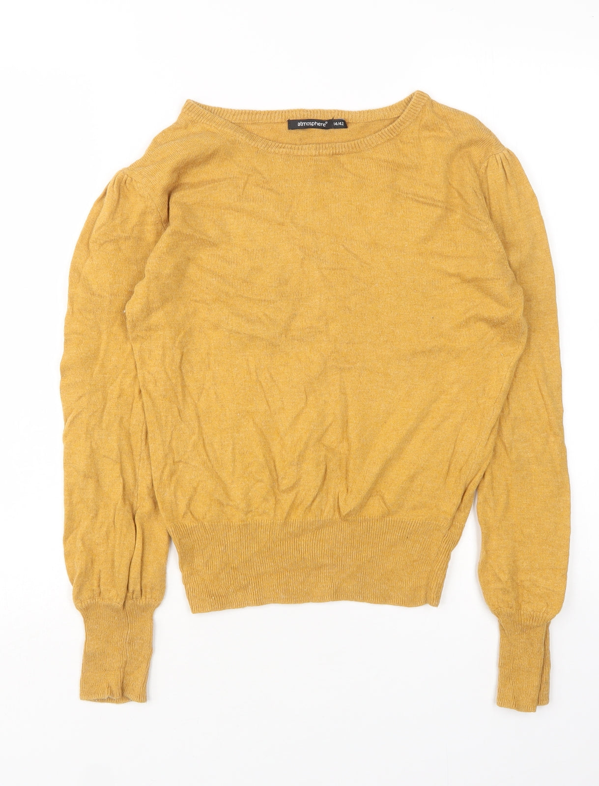 Atmosphere Womens Brown Round Neck  Cotton Pullover Jumper Size 14