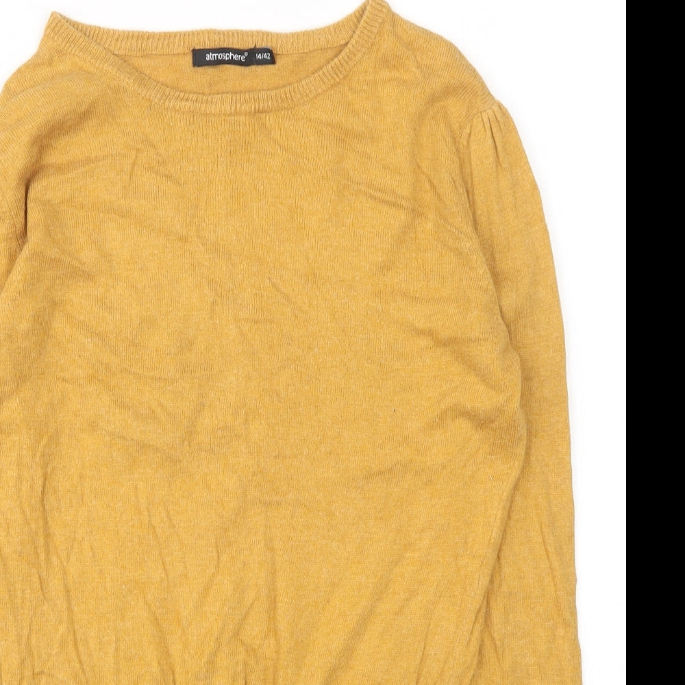 Atmosphere Womens Brown Round Neck  Cotton Pullover Jumper Size 14