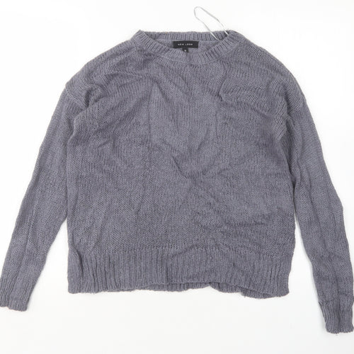 New Look Womens Grey Round Neck   Pullover Jumper Size S