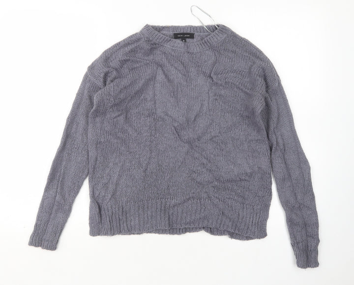 New Look Womens Grey Round Neck   Pullover Jumper Size S