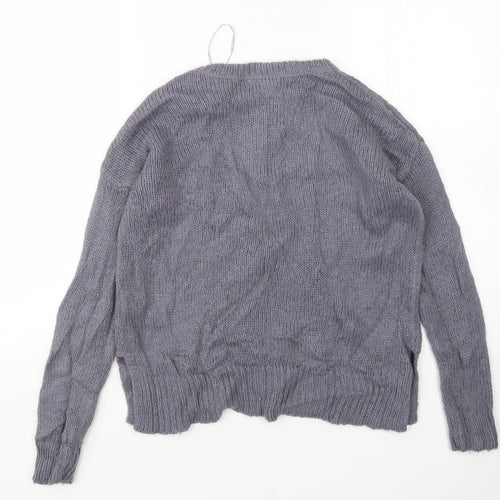 New Look Womens Grey Round Neck   Pullover Jumper Size S