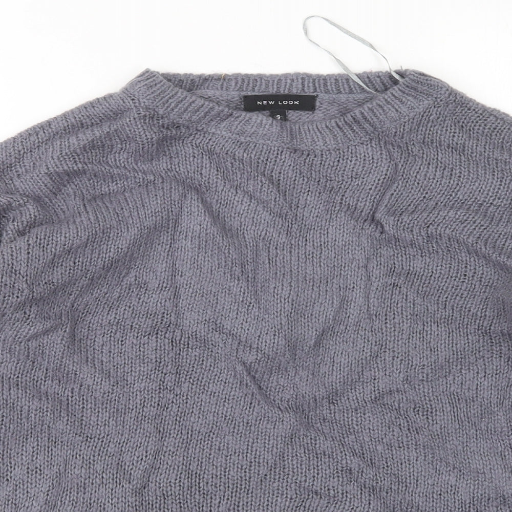 New Look Womens Grey Round Neck   Pullover Jumper Size S