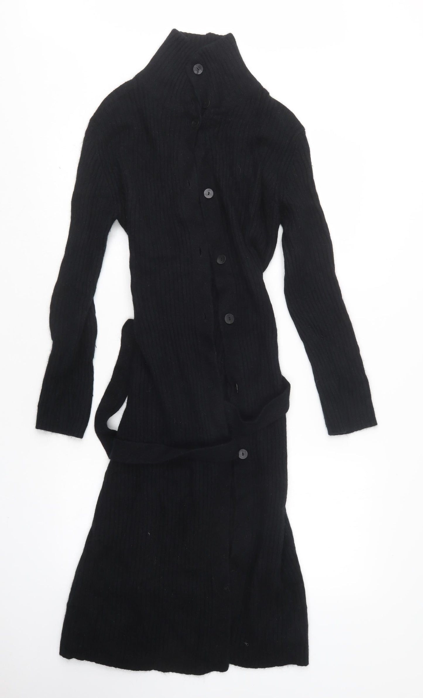 Principles Womens Black V-Neck  Wool Cardigan Jumper Size 14