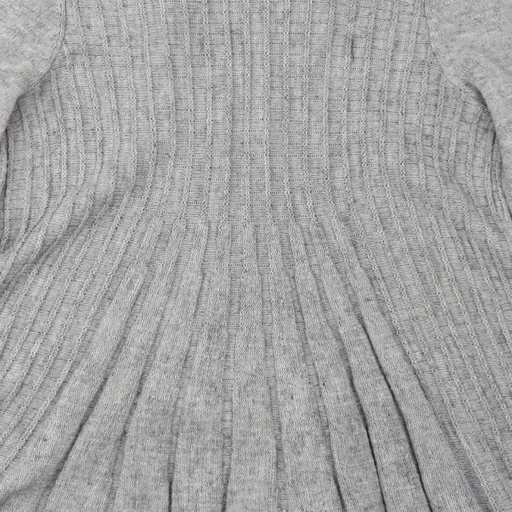 George Womens Grey V-Neck  Acrylic Cardigan Jumper Size 16