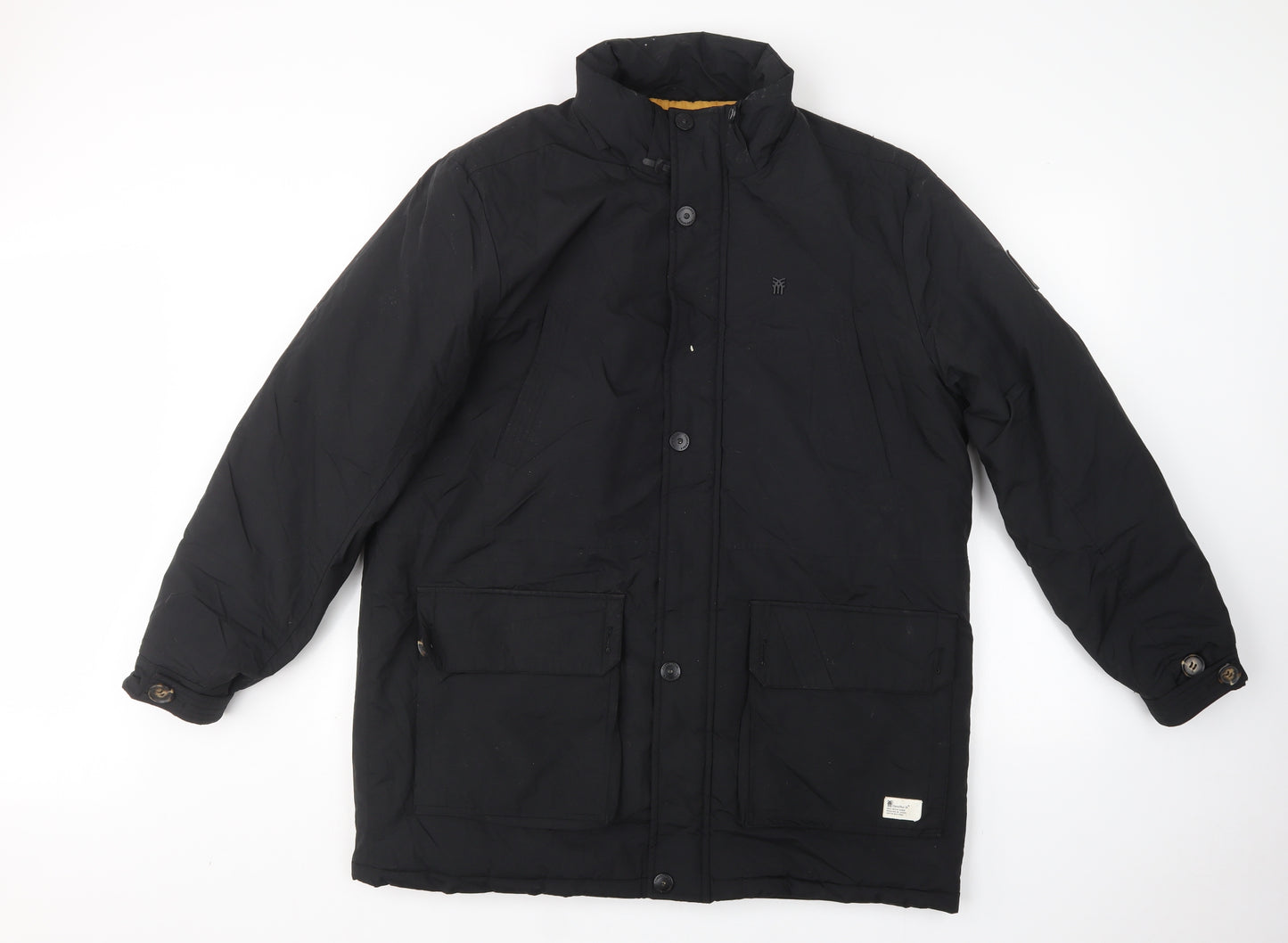 Fenchurch Mens Black   Parka Coat Size M