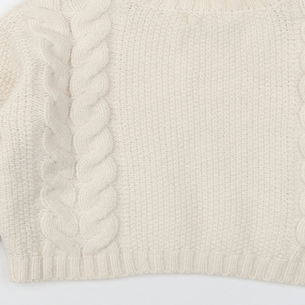 Primark Girls Beige Round Neck  Acrylic Pullover Jumper Size 9-10 Years