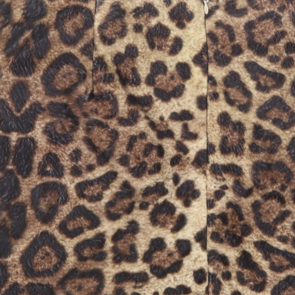 PRETTYLITTLETHING Womens Multicoloured Animal Print Polyester Mini Skirt Size 8