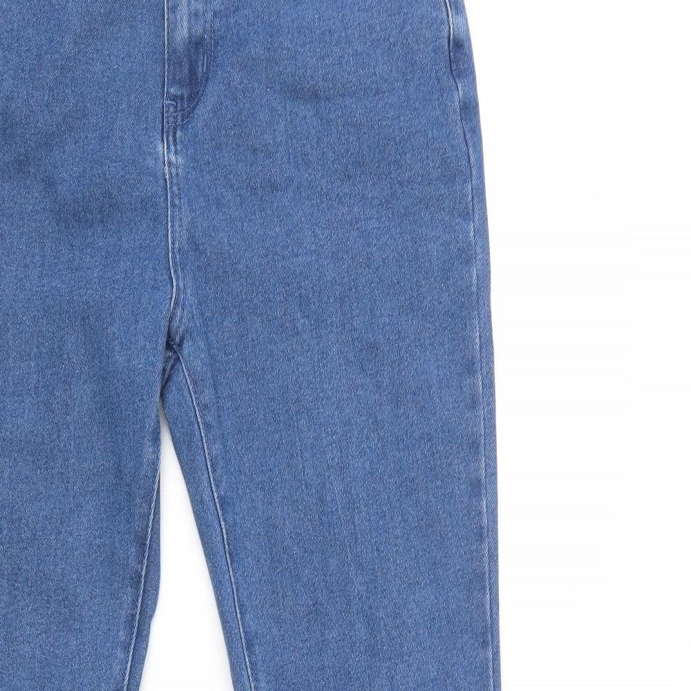 Boohoo Womens Blue  Cotton Bootcut Jeans Size 8 L33 in Regular