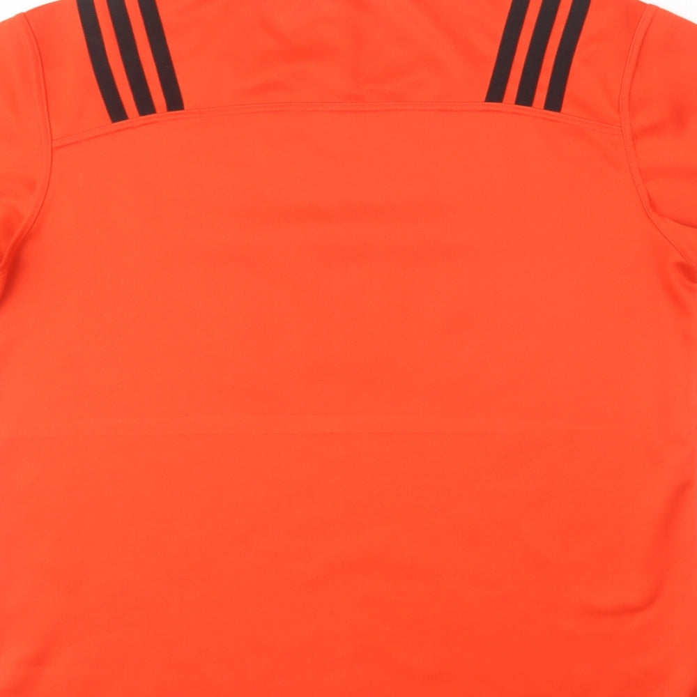adidas Mens Multicoloured Geometric Polyester Basic T-Shirt Size L Round Neck  - All Blacks