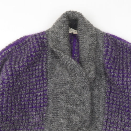 Country knitwear Ireland  Womens Multicoloured V-Neck Check Mohair Cardigan Jumper Size 10