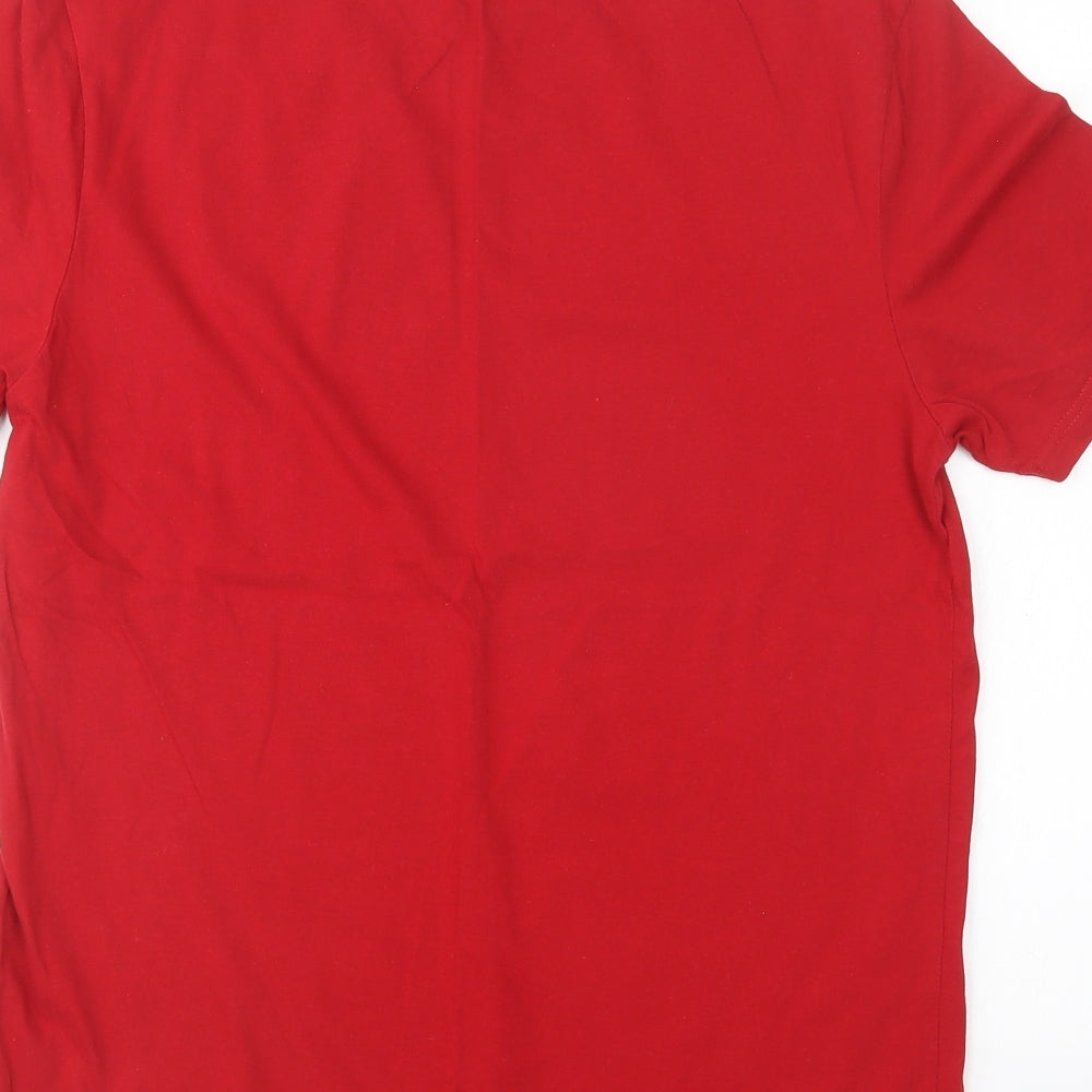 River Island Mens Red  Cotton  T-Shirt Size M Round Neck