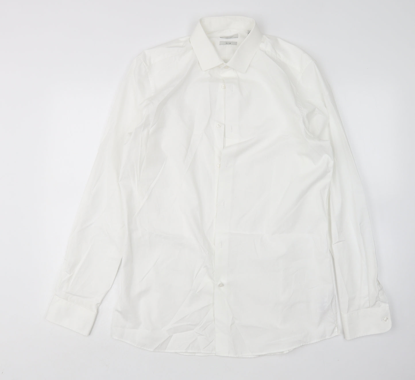 NEXT Mens White  Cotton  Dress Shirt Size 16 Collared