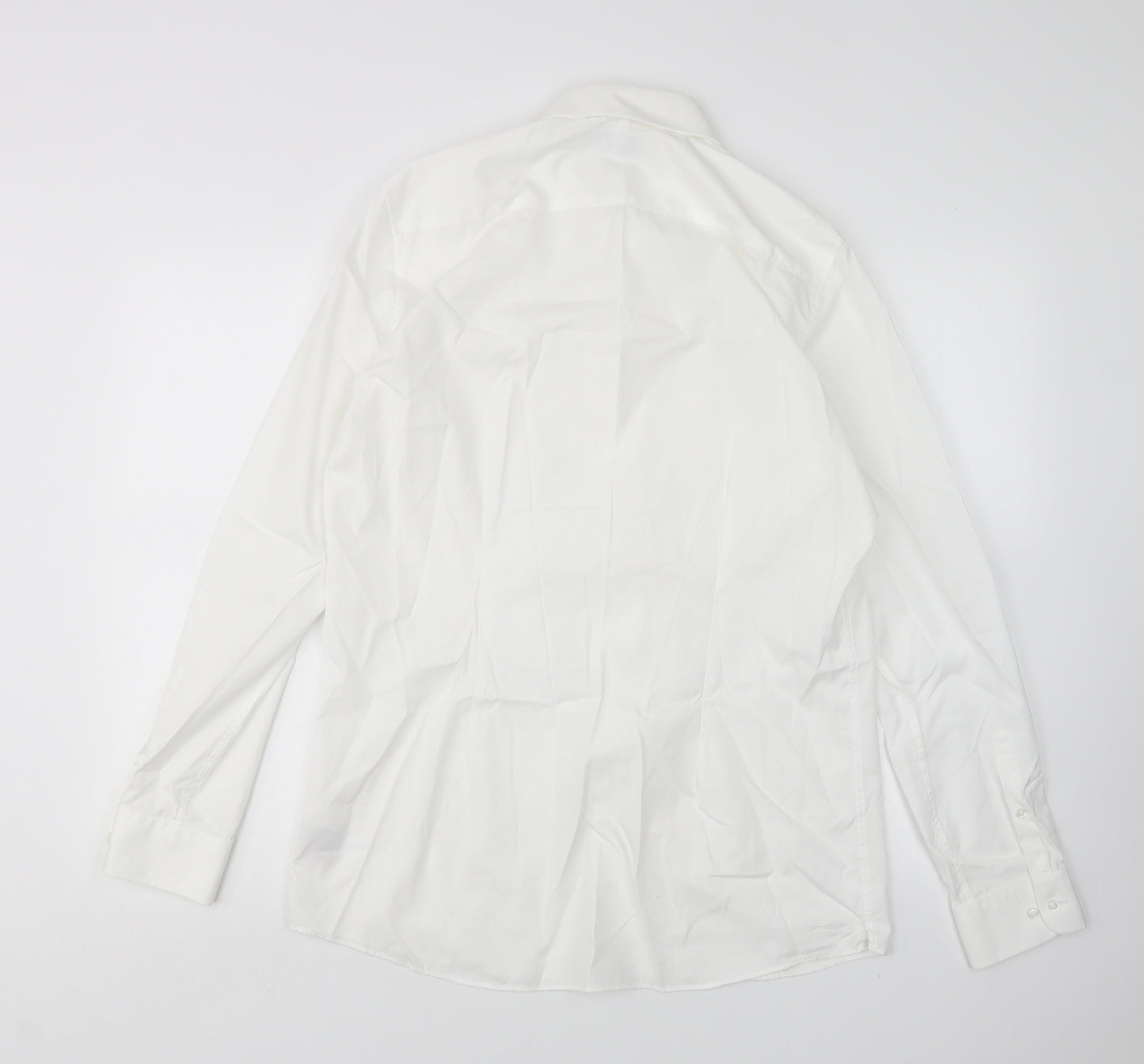 NEXT Mens White  Cotton  Dress Shirt Size 16 Collared