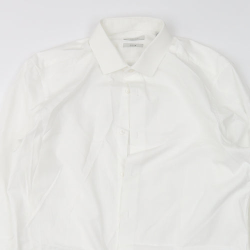NEXT Mens White  Cotton  Dress Shirt Size 16 Collared