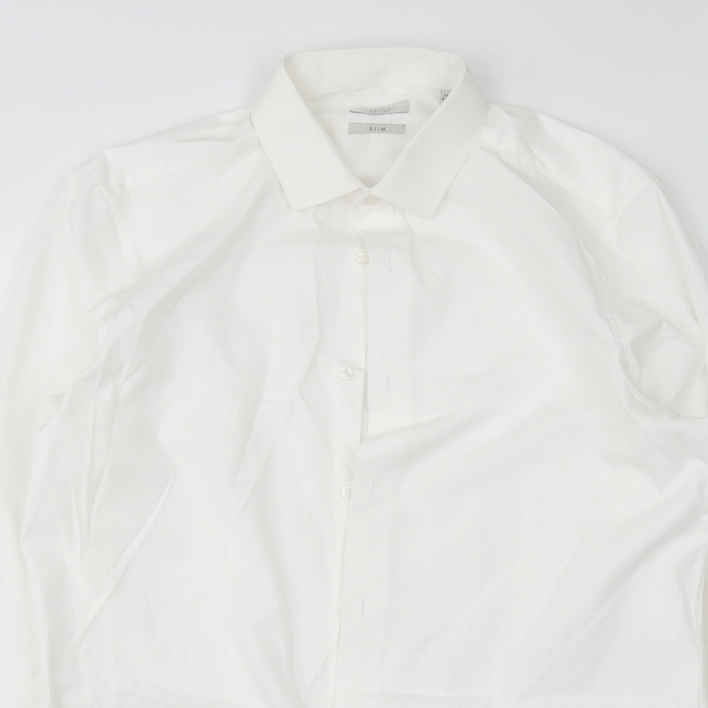 NEXT Mens White  Cotton  Dress Shirt Size 16 Collared