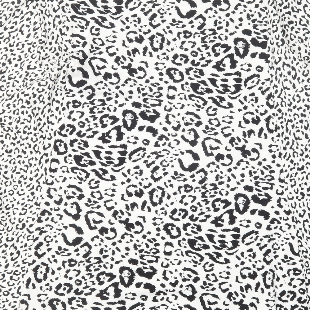 M&S Womens Multicoloured Animal Print Viscose Basic T-Shirt Size 24 Round Neck
