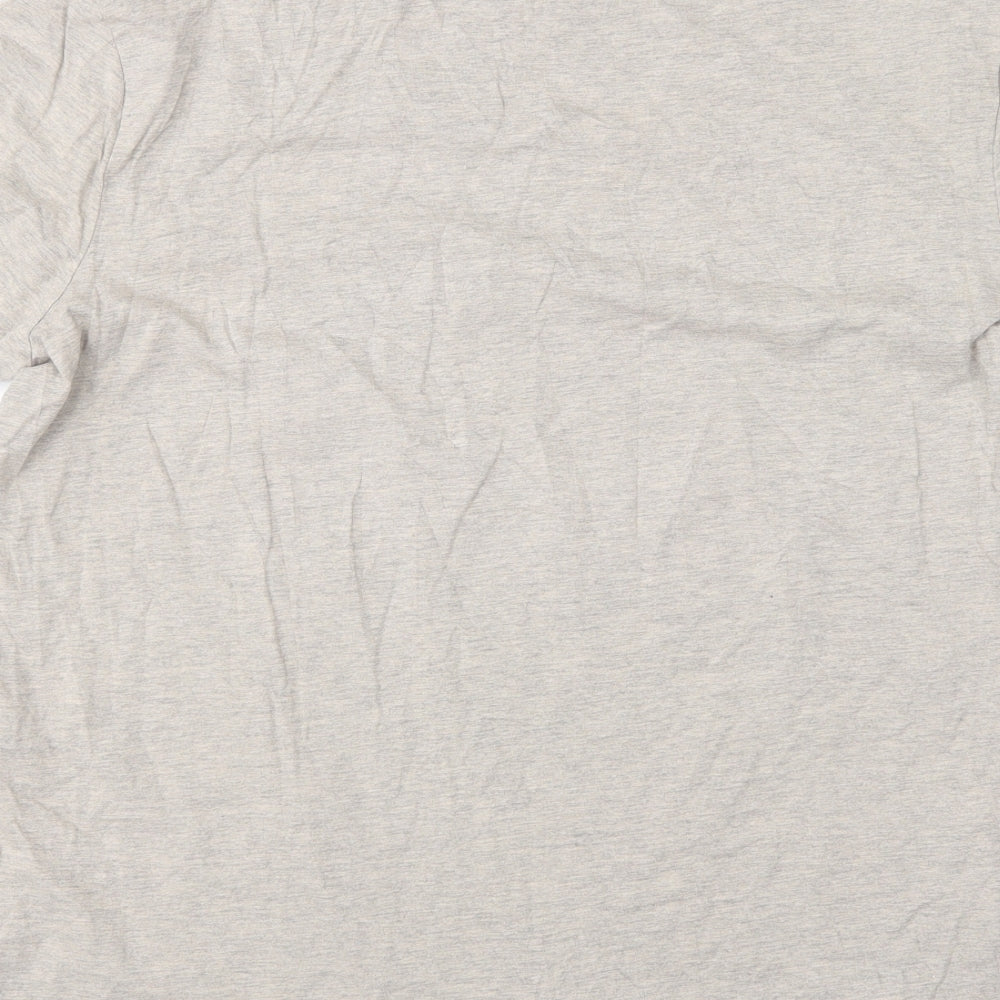 TU Mens Beige  Cotton  T-Shirt Size L Round Neck