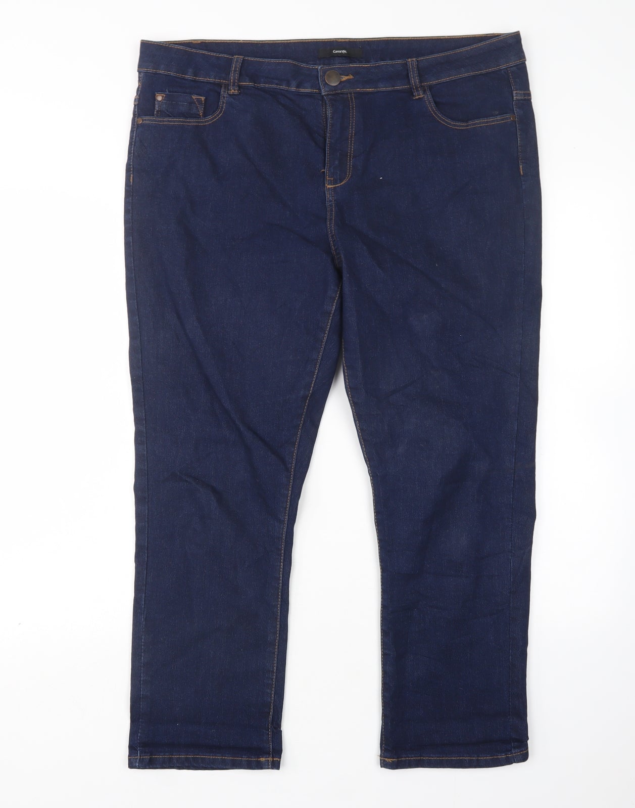 George Womens Blue  Cotton Skinny Jeans Size 18 L26 in Regular