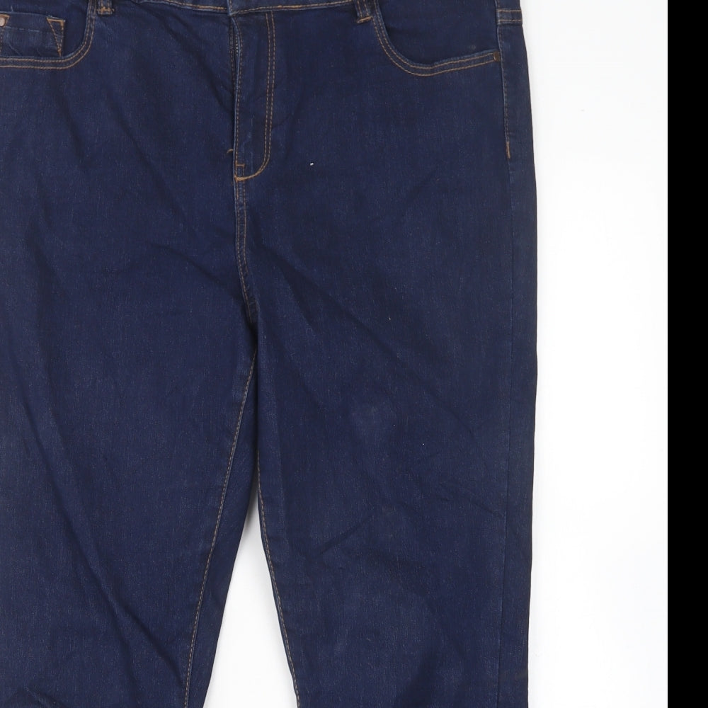 George Womens Blue  Cotton Skinny Jeans Size 18 L26 in Regular