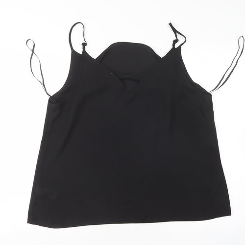 Primark Womens Black  Polyester Basic Blouse Size 18 V-Neck