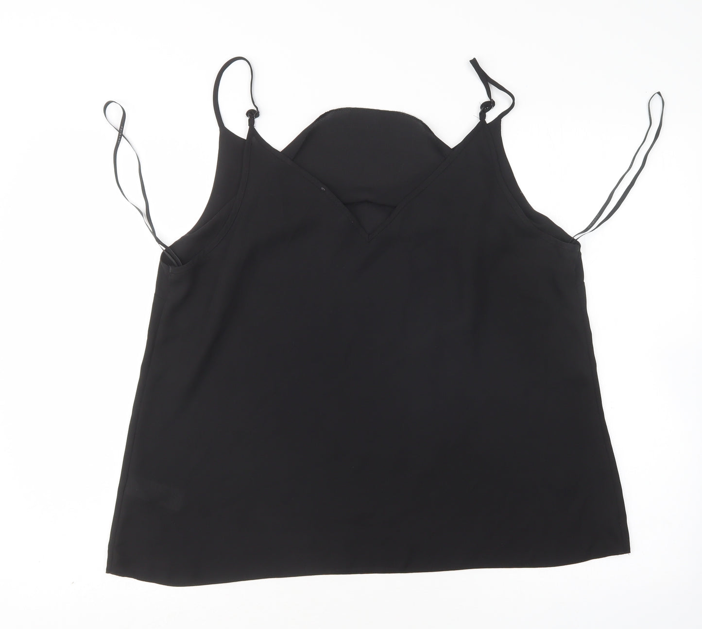 Primark Womens Black  Polyester Basic Blouse Size 18 V-Neck