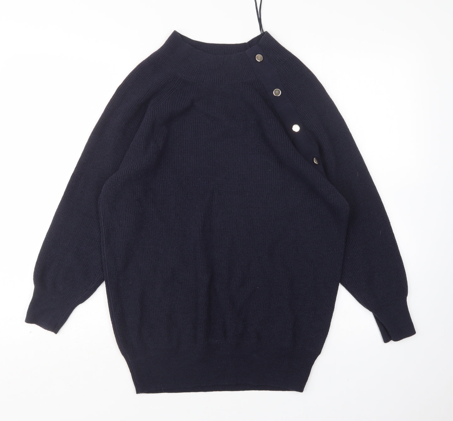 F&F Womens Blue Round Neck  Acrylic Pullover Jumper Size 12