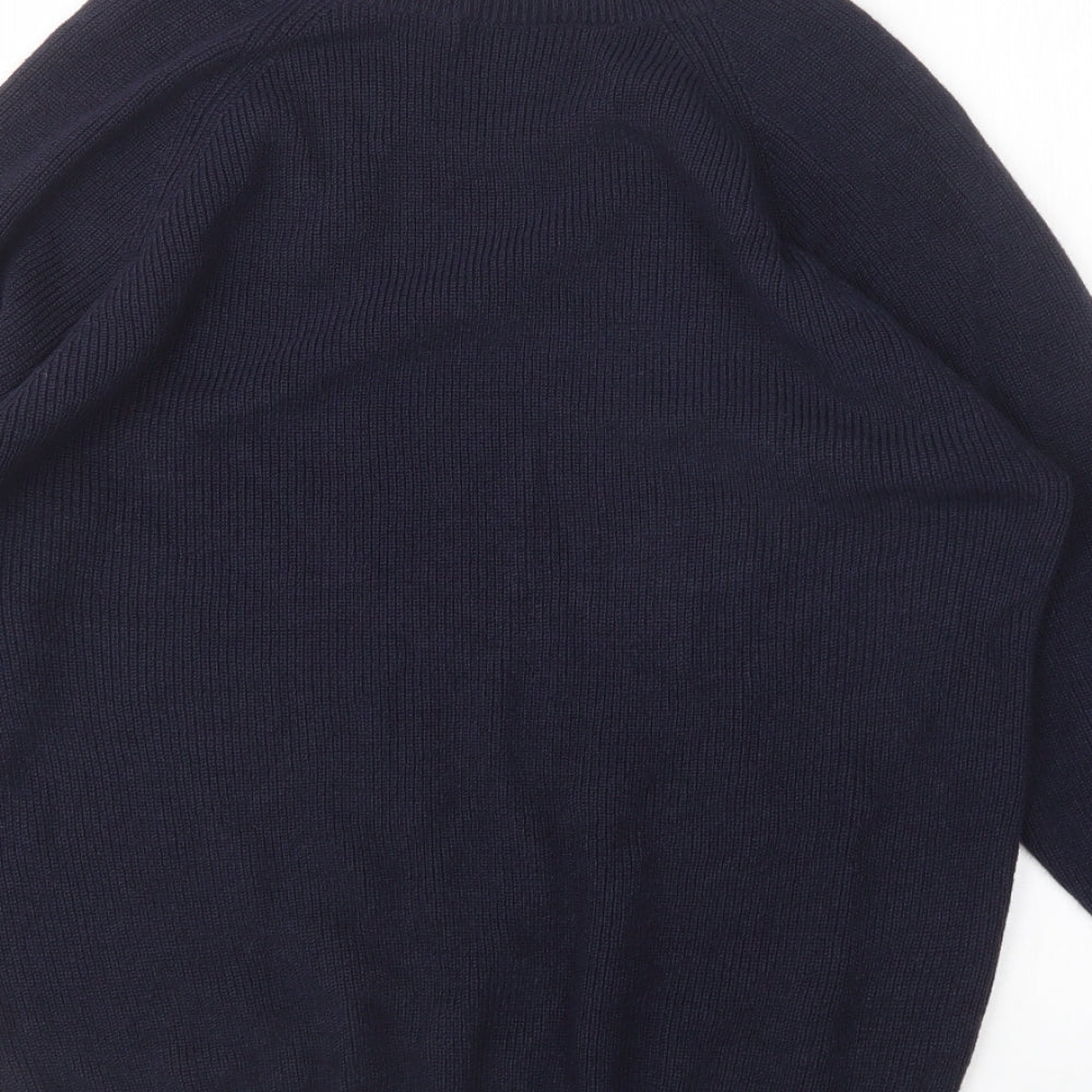 F&F Womens Blue Round Neck  Acrylic Pullover Jumper Size 12