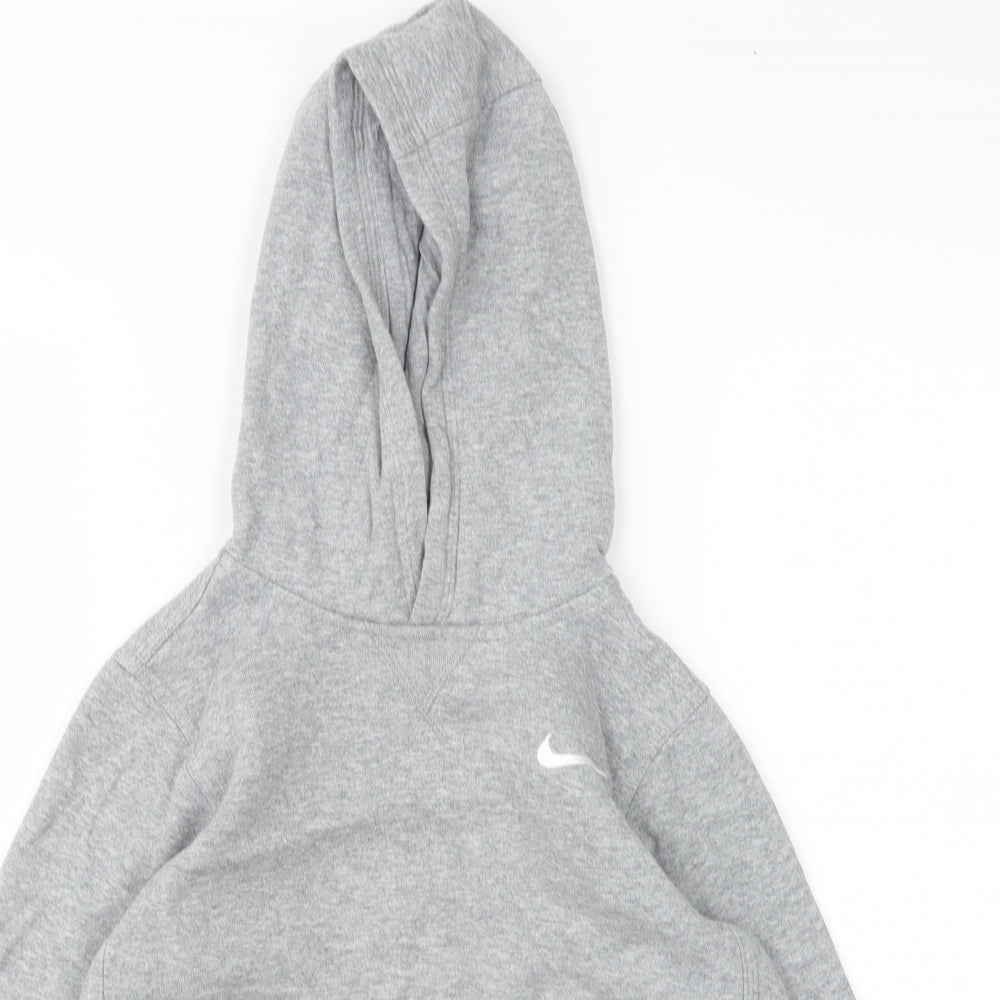 Nike Boys Grey  Cotton Pullover Hoodie Size 7 Years