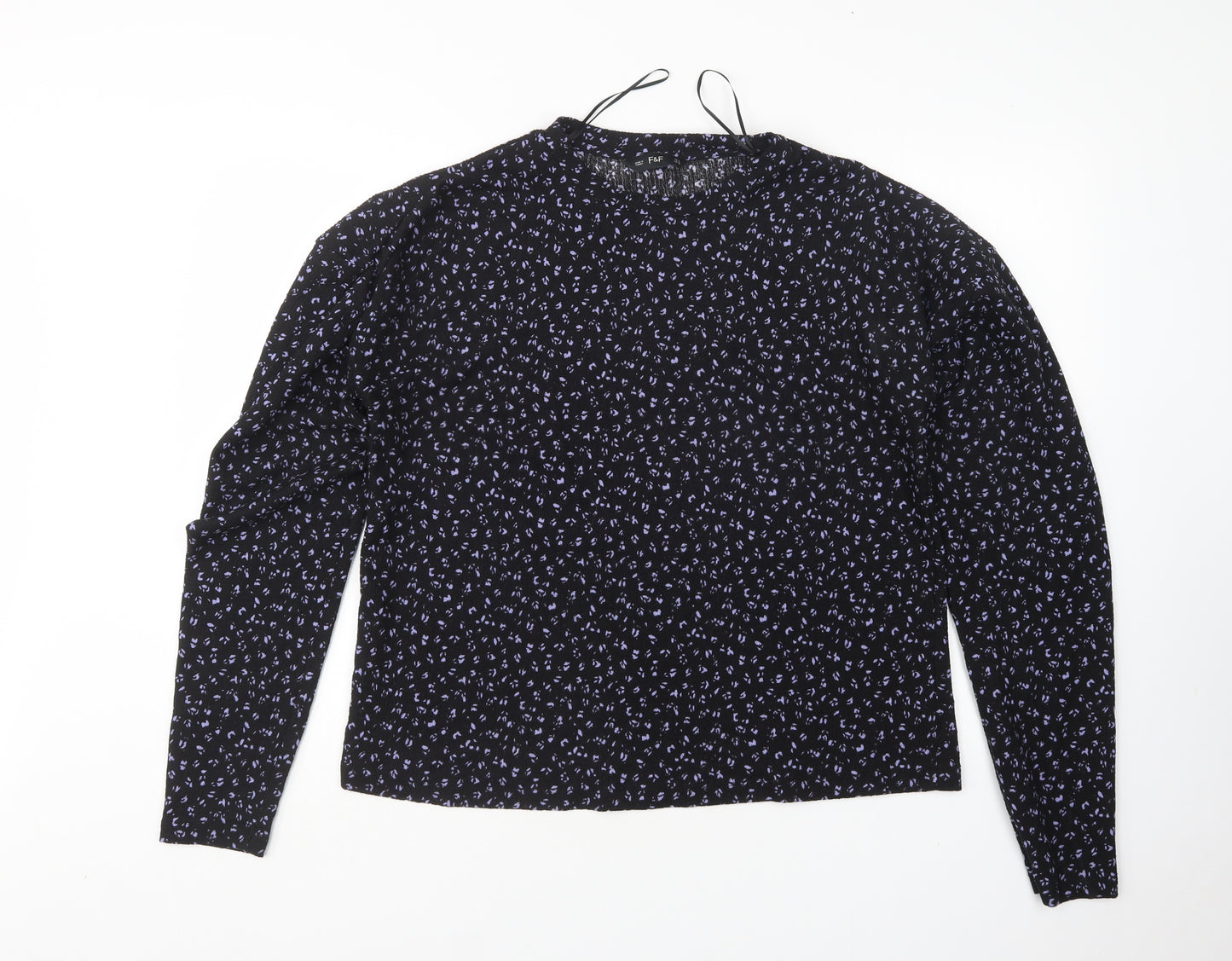 F&F Womens Multicoloured Round Neck Animal Print Polyester Pullover Jumper Size 14