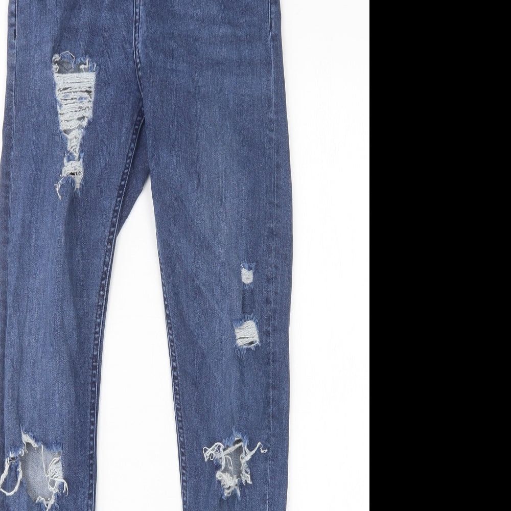 Topshop Womens Blue  Cotton Skinny Jeans Size 26 in L29 in Regular