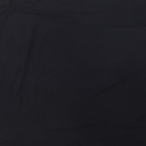 H Johns Womens Black  Viscose Basic T-Shirt Size M Round Neck