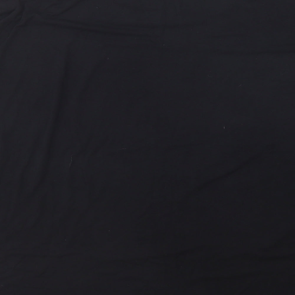 H Johns Womens Black  Viscose Basic T-Shirt Size M Round Neck