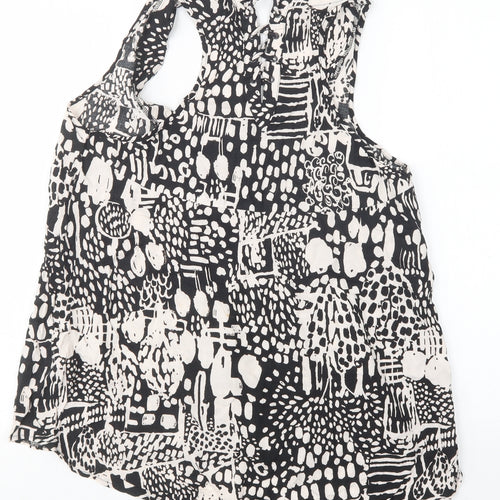 New Look Womens Multicoloured Animal Print Viscose Basic Blouse Size 14 Round Neck