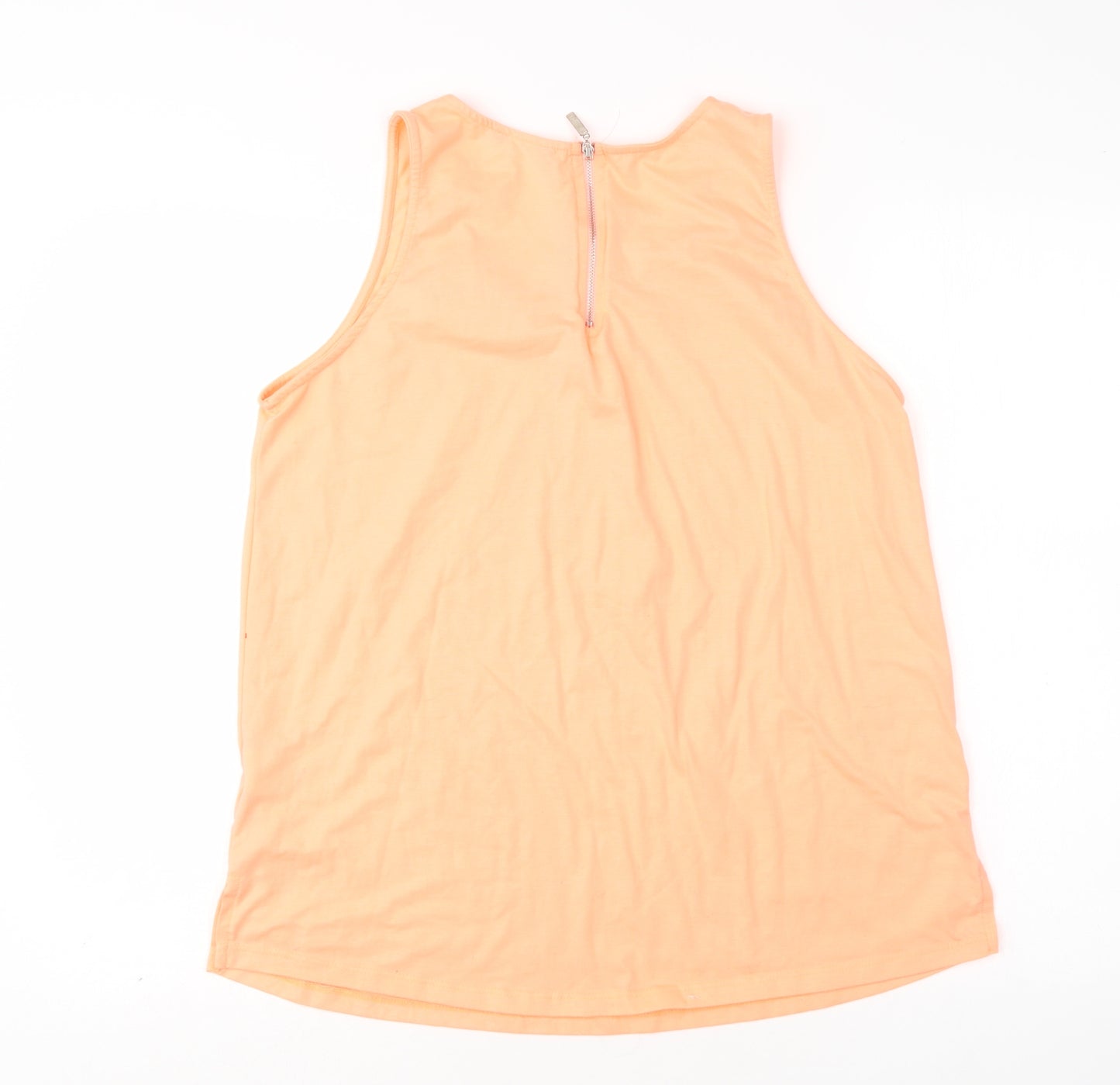 Peacocks Womens Pink  Polyester Basic Tank Size 16 Round Neck