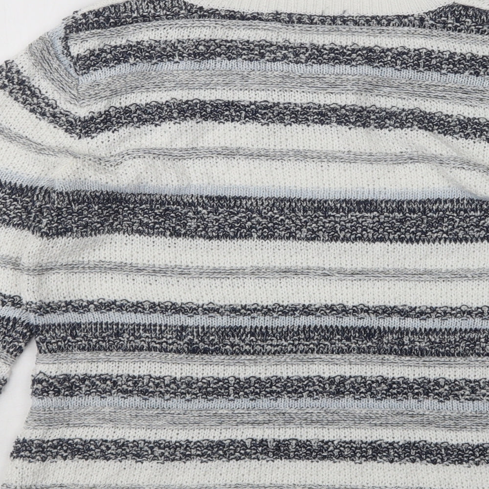 M&Co Womens Multicoloured Round Neck Striped Polyester Pullover Jumper Size 14