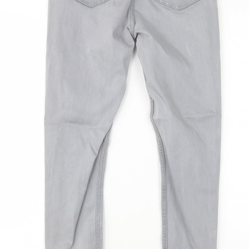 F&F Womens Grey  Cotton Skinny Jeans Size 12 L27 in Regular